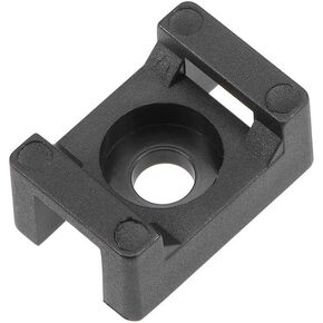 uxcell Cable Tie Base Saddle Type Mount Wire Holder Permanently Anchor To Wall Desk 15x10x7mm Black 100pcs