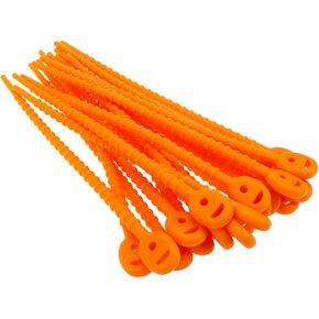 Cable Zip Ties Multi Purpose Silicone Zip Ties Double Lock Twist Ties Orange - 20pcs- (G7.23)