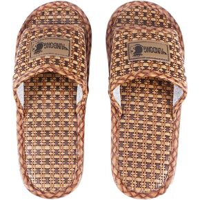 Holibanna Women Rattan Straw Slippers Open Toe Slipper Summer Bamboo Slip On Shoes Casual Anti- Slip Spa Sandal For Ladies Girls