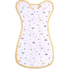 Arms Up Swaddle 3-6 Months, 2-Pack Transitional Swaddle Sack with 2 Way Zipper, 100% Cotton Baby Swaddle Arms in/Out, Sleepsack Swaddle, Wearable Blanket for Newborn Baby Boys & Girls