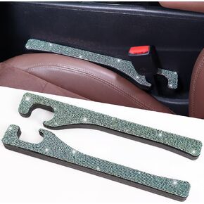 Bling Car Seat Gap Filler, 2 Pack Universal Fit for Car SUV Truck Handmade Crystal Rhinestone Diamond Car Gap Filler Bling Car Accessories for Women(Silver)