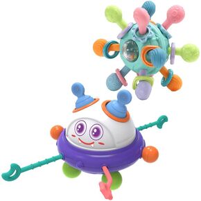 Baby Sensory Teething Toys, Baby Rattle Chew Montessori Toys for Infant Newborn Boys Girls 0 3 6 9 12 18 Months, Toddler Educational Learning Toy Gift for 1 One Year Old