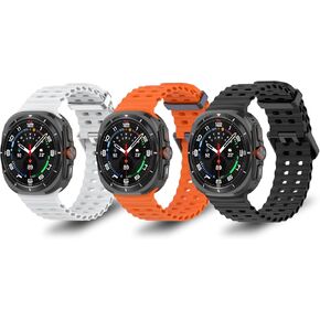 Silicone Sport Watch Band for Samsung Galaxy Watch Ultra 47mm, Waterproof, Breathable, Men/Women
