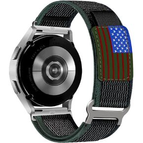 Trail Loop Nylon Band Compatible with Samsung Galaxy Watch 7/6/5/4/Active 2 40mm 44mm/Watch 6 Classic 43mm 47mm/Watch 5 Pro 45mm/Watch 4 Classic 42mm 46mm Band, 20mm Strap for Men