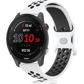 Vancle for Garmin Forerunner 255 Watch Band, Forerunner 265 Watch Band/Forerunner 745/Forerunner 965, Soft Silicone Sport Replacement Strap for Forerunner 265 255