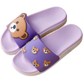 Cute Bear Slippers for Women, Adorable Bear Print, Chunky Sole, Anti-Slip, Indoor-Outdoor Wear