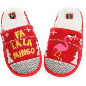 Unisex Flamingo Slippers Women's Fuzzy Plush Cozy Christmas House Shoes for Indoor Outdoor Man's Knitted Slippers