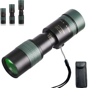10-300x40 Monoculars for Adults High Powered–Zoom Monocular Telescope with BAK4 & FMC Lens for Olympics, Concerts, Birdwatching, Stargazing, Green (Smartphone Adapter &Tripod NOT Include)