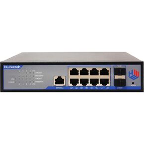 10 Port L2 Managed Gigabit PoE Ethernet Switch Layer 2 Managed 8 RJ45 Ethernet PoE+ Switch with 2 SFP Slots IEEE802.3af/at Network Switch Supports IGMP QoS VLAN DHCP