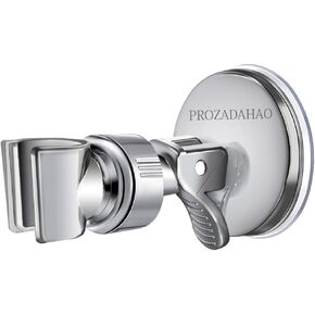 Adjustable Shower Head Holder, Bathroom Suction Cup Handheld Shower Head Bracket, Removable Handheld Showerhead & Wall Mounted Suction Bracket (Silver)