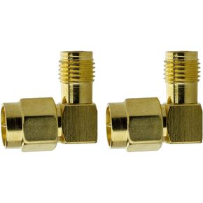 SMA Male to Female Right Angle 90-Degree Adapter – Connector for FPV Antenna, Radio, WiFi and Coaxial Cable (2 Pack)