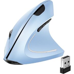 Ergonomic Mouse, 1600 DPI Wireless Vertical Mouse with 3 Adjustable DPI Levels, 2.4GHz Optical Carpal Tunnel Mouse, 6 Buttons Wireless Mouse for Laptop, Desktop, PC, MacBook - Graphite
