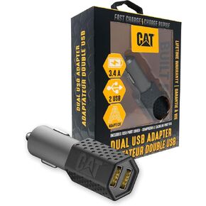 CAT Dual USB DC Vehicle Adapter (3.4 AMP) - Multi USB Port Fast Car Charger for Charging Multiple Phones, Tablets, Devices, Or Smart Phone Accessories