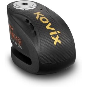KOVIX KNX10 Alarm Disc Brake Lock for Motorcycle 10mm Pin 3 Keys Heavy Duty Anti Theft Fluorescent Orange