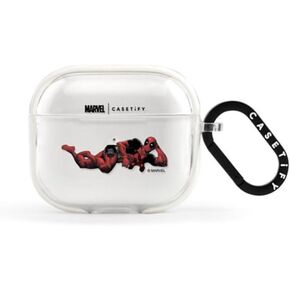 CASETiFY Airpods (3rd Gen) Impact Case with Ring - Deadpool Earbuds Case - Clear
