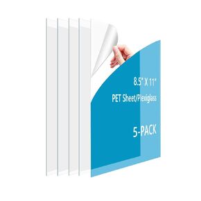 ملاءة بلاستيكية شفافة من Aidwey/ملاءة PET مقاس 18 × 24 بوصة (5 عبوات، بسُمك 0.03 بوصة)؛ ألواح زجاجية شبكية، سهلة القطع للحرف اليدوية وإطارات الصور والمشروعات الفنية التي تصنعها بنفسك والحواجز الواقية.