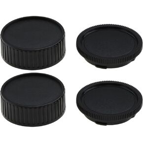 Create idea 2 Sets Body Cap Lens Rear Cover Cap Replacement Kits Compatible with Leica M-Mount Lens Cameras Protective Dust Covers Caps Black