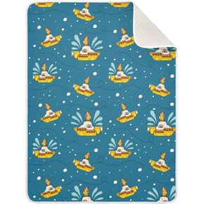 Pigsaly Yellow Submarine Baby Blankets 30 X 40 in Ocean Bubbles Toddler Blanket Newborn Crib Blanket Nursery Bed Blankets for Stroller Toddler Bed Carseat