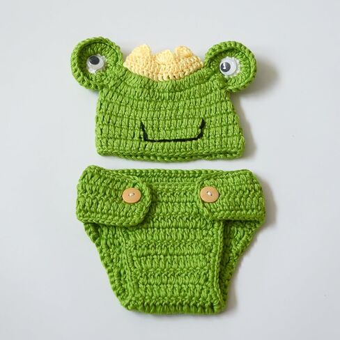 Zeroest الوليد طفلة الصبي التصوير الدعائم الكروشيه محبوك الضفدع وتتسابق اليدوية السراويل قبعة للطفل الجديد تبادل لاطلاق النار الصورة in Kuwait