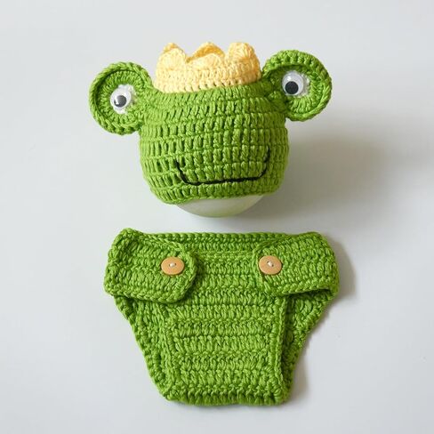 Zeroest الوليد طفلة الصبي التصوير الدعائم الكروشيه محبوك الضفدع وتتسابق اليدوية السراويل قبعة للطفل الجديد تبادل لاطلاق النار الصورة in Kuwait