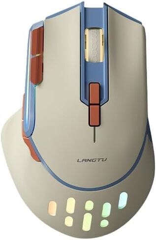 G3 Wired/Wireless Gaming Mouse with 12800DPI Optical Sensor/9 Programmable Macros, Custom Key Config with 9 Buttons and RGB Settings for Windows 7/8/10/11,Beige and Blue (Sky Blue, Wireless) in Saudi Arabia