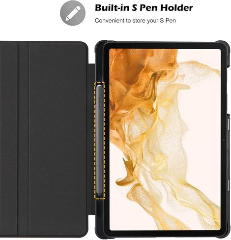 حافظة ProCase لجهاز Galaxy Tab S7 FE 5G 2021/S8 Plus 2022/S7 Plus 2020 مقاس 12.4 بوصة مع حامل قلم S، غطاء ذكي لجهاز Samsung Galaxy Tablet مقاس 12.4 بوصة (SM-X800 X806 T730 T736 T970 T975 T976 T978) - أسود in Saudi Arabia