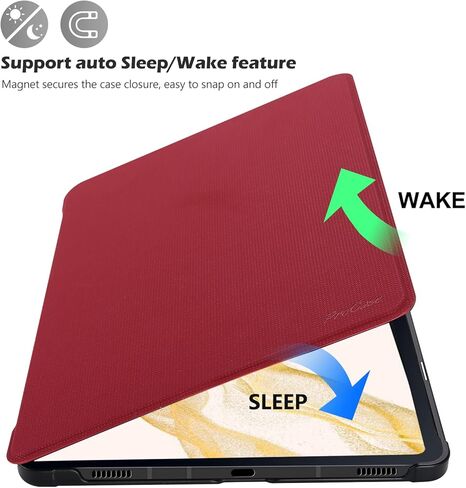حافظة ProCase لجهاز Galaxy Tab S7 FE 5G 2021/S8 Plus 2022/S7 Plus 2020 مقاس 12.4 بوصة مع حامل قلم S، غطاء ذكي لجهاز Samsung Galaxy Tablet مقاس 12.4 بوصة (SM-X800 X806 T730 T736 T970 T975 T976 T978) - أسود in Saudi Arabia