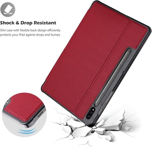 حافظة ProCase لجهاز Galaxy Tab S7 FE 5G 2021/S8 Plus 2022/S7 Plus 2020 مقاس 12.4 بوصة مع حامل قلم S، غطاء ذكي لجهاز Samsung Galaxy Tablet مقاس 12.4 بوصة (SM-X800 X806 T730 T736 T970 T975 T976 T978) - أسود in Saudi Arabia
