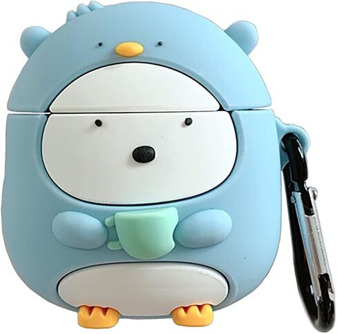 Compatible with AirPods Case Cover, Cute Cartoon Compatible with Apple AirPods 2nd 1st Generation, Kawaii Soft Silicone Protective Cover for Airpod 2/1 with Keychain (Cute Crab, AirPods 2&1) in Saudi Arabia