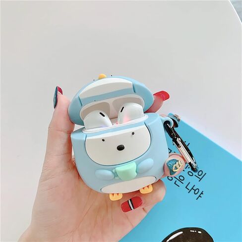 Compatible with AirPods Case Cover, Cute Cartoon Compatible with Apple AirPods 2nd 1st Generation, Kawaii Soft Silicone Protective Cover for Airpod 2/1 with Keychain (Cute Crab, AirPods 2&1) in Saudi Arabia