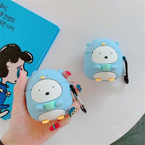 Compatible with AirPods Case Cover, Cute Cartoon Compatible with Apple AirPods 2nd 1st Generation, Kawaii Soft Silicone Protective Cover for Airpod 2/1 with Keychain (Cute Crab, AirPods 2&1) in Saudi Arabia