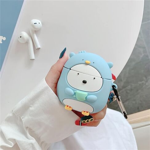 Compatible with AirPods Case Cover, Cute Cartoon Compatible with Apple AirPods 2nd 1st Generation, Kawaii Soft Silicone Protective Cover for Airpod 2/1 with Keychain (Cute Crab, AirPods 2&1) in Saudi Arabia