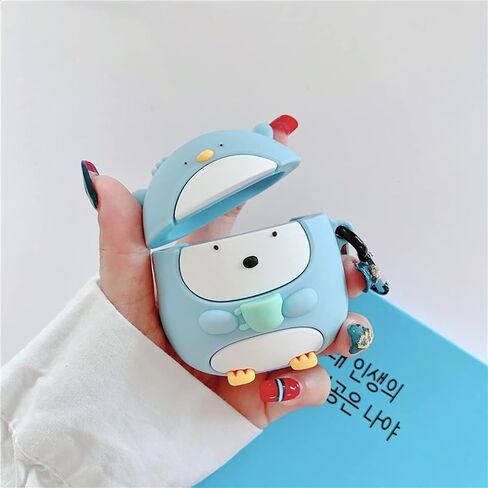 Compatible with AirPods Case Cover, Cute Cartoon Compatible with Apple AirPods 2nd 1st Generation, Kawaii Soft Silicone Protective Cover for Airpod 2/1 with Keychain (Cute Crab, AirPods 2&1) in Saudi Arabia