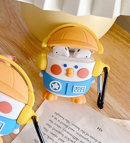 Compatible with AirPods Case Cover, Cute Cartoon Compatible with Apple AirPods 2nd 1st Generation, Kawaii Soft Silicone Protective Cover for Airpod 2/1 with Keychain (Cute Crab, AirPods 2&1) in Saudi Arabia