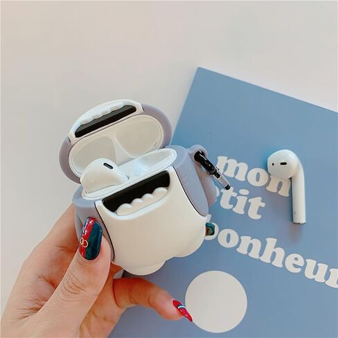 متوافق مع غطاء حافظة AirPods، كارتون لطيف متوافق مع Apple AirPods الجيل الثاني الأول، غطاء حماية من السيليكون الناعم Kawaii لجهاز Airpod 2/1 مع سلسلة مفاتيح (Cute Crab، AirPods 2&1) in Saudi Arabia