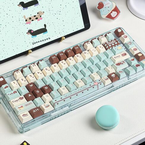 PBT Keycaps, Cute Keycaps 60% Percent 152 Keys Cherry Profile Custom Keycap Set for Cherry Gateron MX Switches Mechanical Keyboard Keycaps（Mint Chocolate） in Saudi Arabia