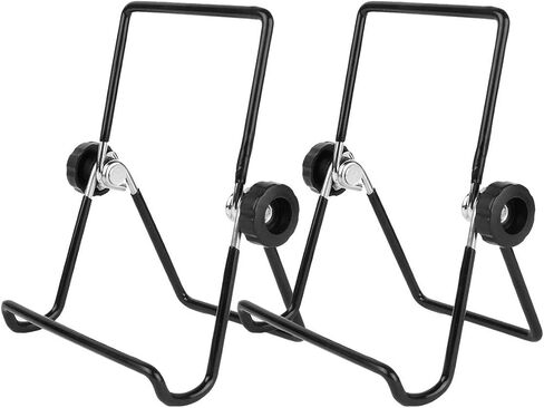JEATHA 2pcs Stainless Steel Holder Stands Foldable Non-Slip Scaffolds for Phone iPad Tablet Black One_Size (One_Size, Black) in Saudi Arabia
