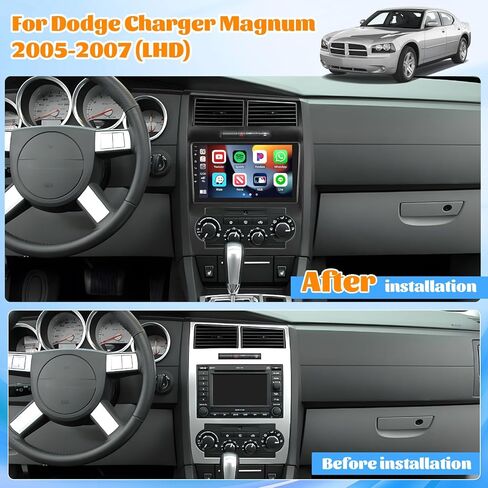 Roinvou 2+64G Android 9" Touch Screen for Dodge Charger Magnum 2005-2007 (LHD) with Wireless CarPlay Android Auto WiFi Bluetooth GPS Navigation FM RDS Radio Backup Camera in Kuwait