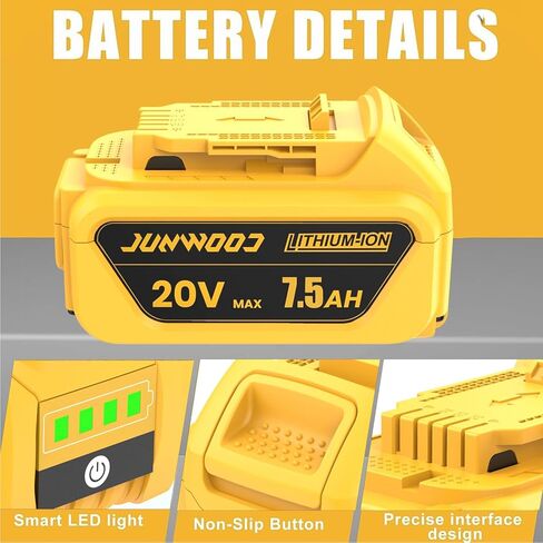 4Pack 3.5Ah 7.5Ah Replacement for Dewalt 20V Battery Lithium MAX XR DCB180 DCB206 DCB200 DCB204 DCB204BT-2 DCB203 DCB201 DCB207 Cordless Tools in Kuwait