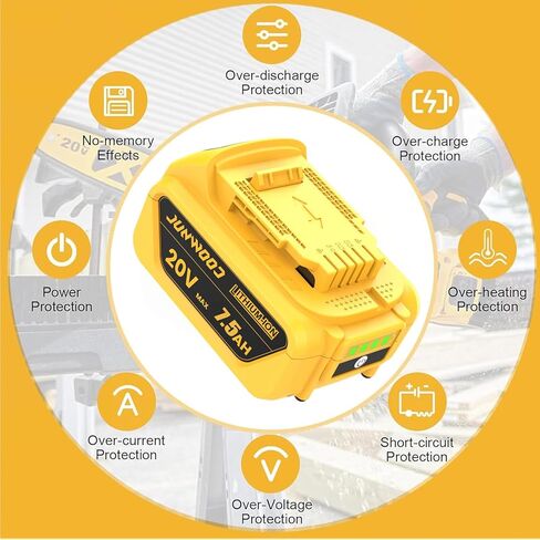 4Pack 3.5Ah 7.5Ah Replacement for Dewalt 20V Battery Lithium MAX XR DCB180 DCB206 DCB200 DCB204 DCB204BT-2 DCB203 DCB201 DCB207 Cordless Tools in Kuwait