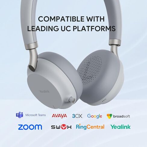 Yealink BH72 Lite UC Bluetooth Headset with Mic for Work, Wireless Headsets up to 35h Talking Battery Life, Retractable Mic-arm, Microsoft Teams Certified Headphone for PC and Mobile, USB-A (Gray) in Saudi Arabia