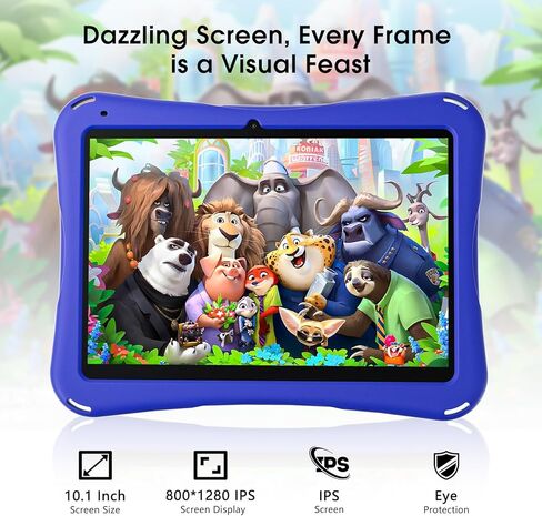 SGIN 10 Inch Tablet for Kids, Android 13 Kids Tablet with Case, 4GB RAM 64GB ROM, 5000mAh, Dual Camera, 1280 * 800 Display, WiFi, KIDOZ Pre-Installed Toddlers Tablet, Yellow Butterfly Handle in Kuwait