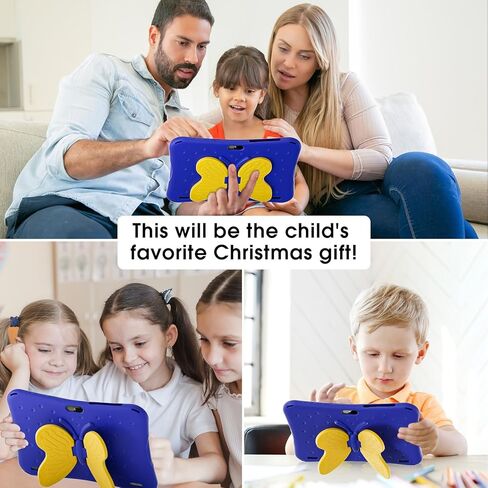 SGIN 10 Inch Tablet for Kids, Android 13 Kids Tablet with Case, 4GB RAM 64GB ROM, 5000mAh, Dual Camera, 1280 * 800 Display, WiFi, KIDOZ Pre-Installed Toddlers Tablet, Yellow Butterfly Handle in Kuwait