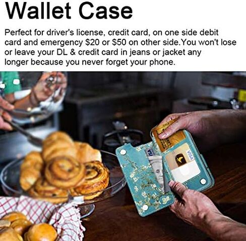 for iPhone 11 Wallet Case with Card Holder, Slim and Lightweight PU Leather Card Slots Cover Folio Flip Protective Shell for iPhone 11 6.1 Inch (Almond Blossom) in Saudi Arabia