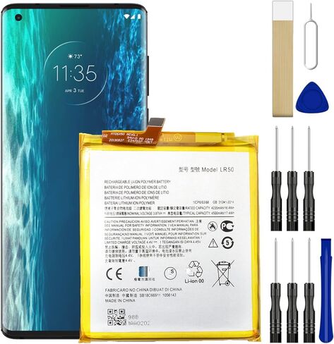 بطارية بديلة LR50 [محدثة] لجهاز Motorola Edge XT2063 XT2063-2 XT2063-3/Motorola Moto Edge 5G XT2063 XT2063-2 XT2063-3 PAJ90004US مجموعة أدوات لاصقة خالية من البطارية in Saudi Arabia