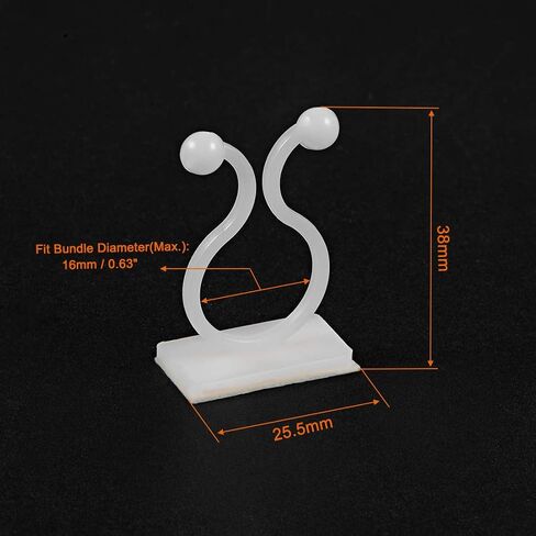 uxcell Twist Lock Cable Wire Ties with Sticker Nylon U Shape Save Place 16mm Dia White 50pcs in Saudi Arabia