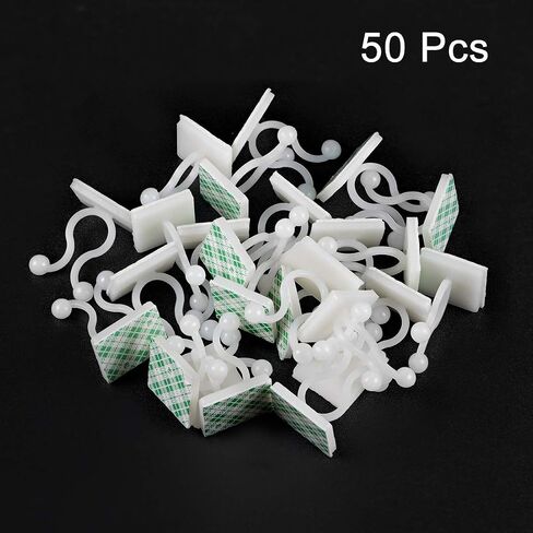 uxcell Twist Lock Cable Wire Ties with Sticker Nylon U Shape Save Place 16mm Dia White 50pcs in Saudi Arabia