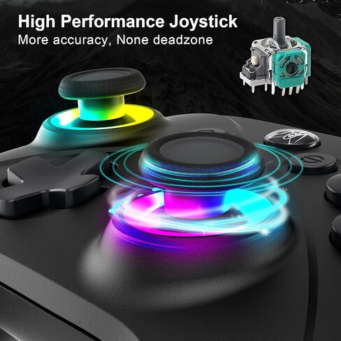 وحدة تحكم سلكية لجهاز الكمبيوتر Amazon Luna، التوصيل والتشغيل Ymir2 Luna Controller for Fire TV/PC/Switch/PS4/Steam، وحدة تحكم ألعاب Fire Stick W مجاذيف، توربو، عصا التحكم / الزناد بتأثير القاعة، ضوء، كابل 8.2 قدم، أسود in Kuwait