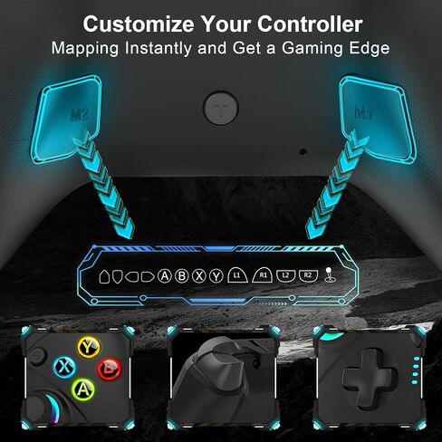 وحدة تحكم سلكية لجهاز الكمبيوتر Amazon Luna، التوصيل والتشغيل Ymir2 Luna Controller for Fire TV/PC/Switch/PS4/Steam، وحدة تحكم ألعاب Fire Stick W مجاذيف، توربو، عصا التحكم / الزناد بتأثير القاعة، ضوء، كابل 8.2 قدم، أسود in Kuwait