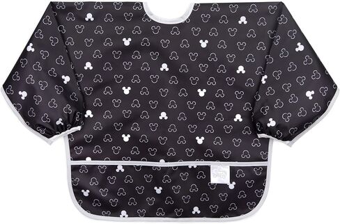 Bumkins Sleeved Bib for Girl or Boy, Baby and Toddler for 6-24 Mos, Essential Must Have for Eating, Feeding, Baby Led Weaning Supplies, Long Sleeve Mess Saving Food Catcher, Soft Fabric, Sand Check in Kuwait